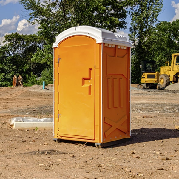 how often are the portable restrooms cleaned and serviced during a rental period in Mason